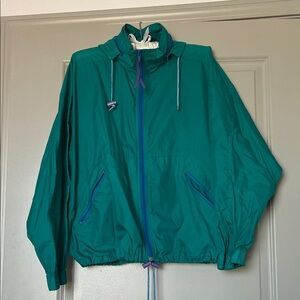 Retro 80s Windbreaker Jacket | Teal | S/M